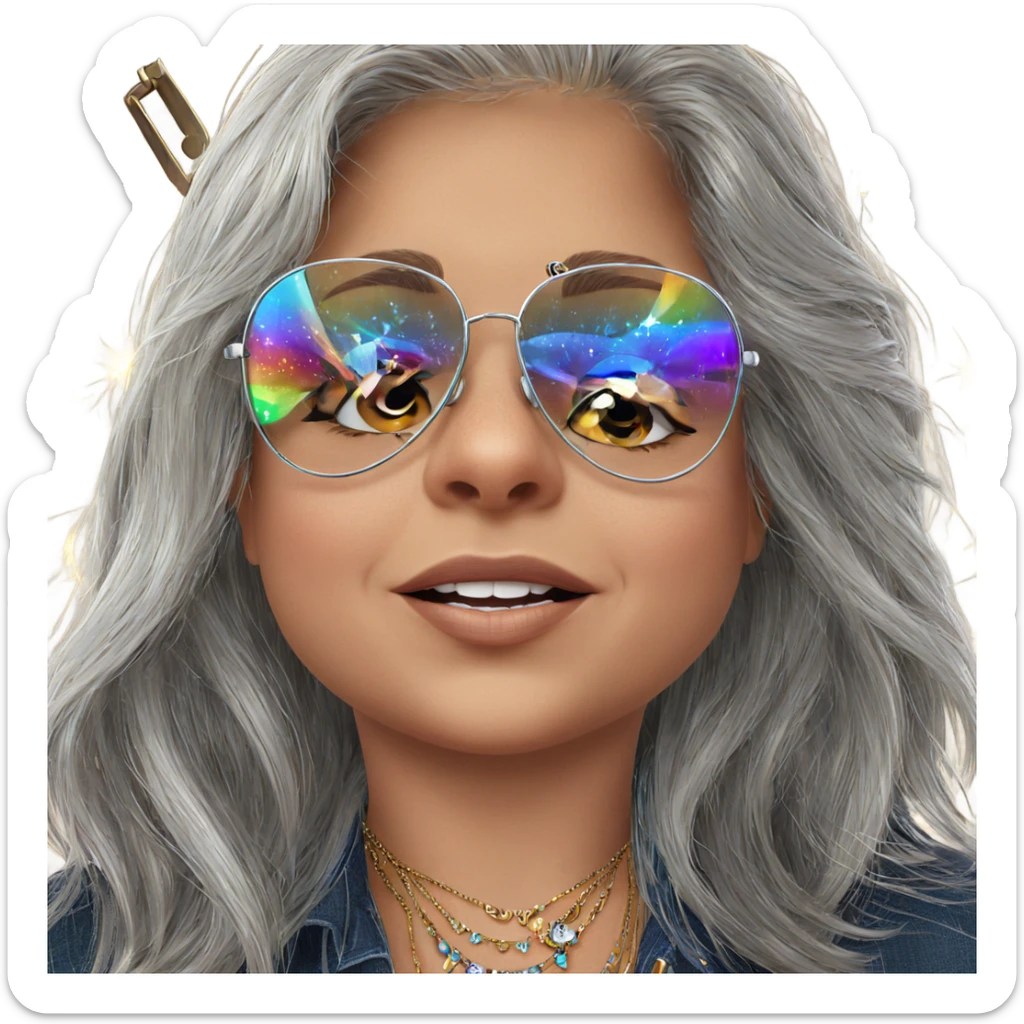 portrait of a girl with jewelry sticker