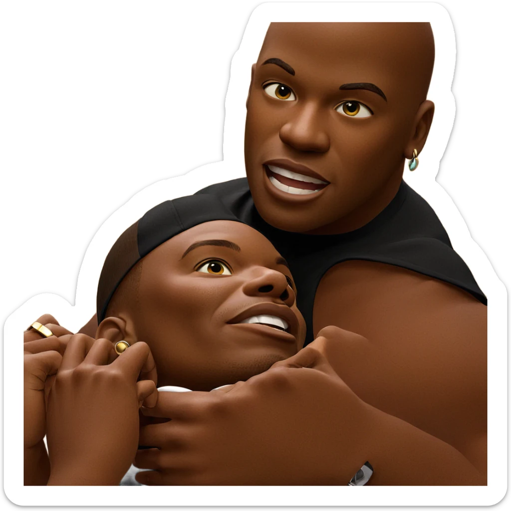 boys wearing stylish earrings sticker