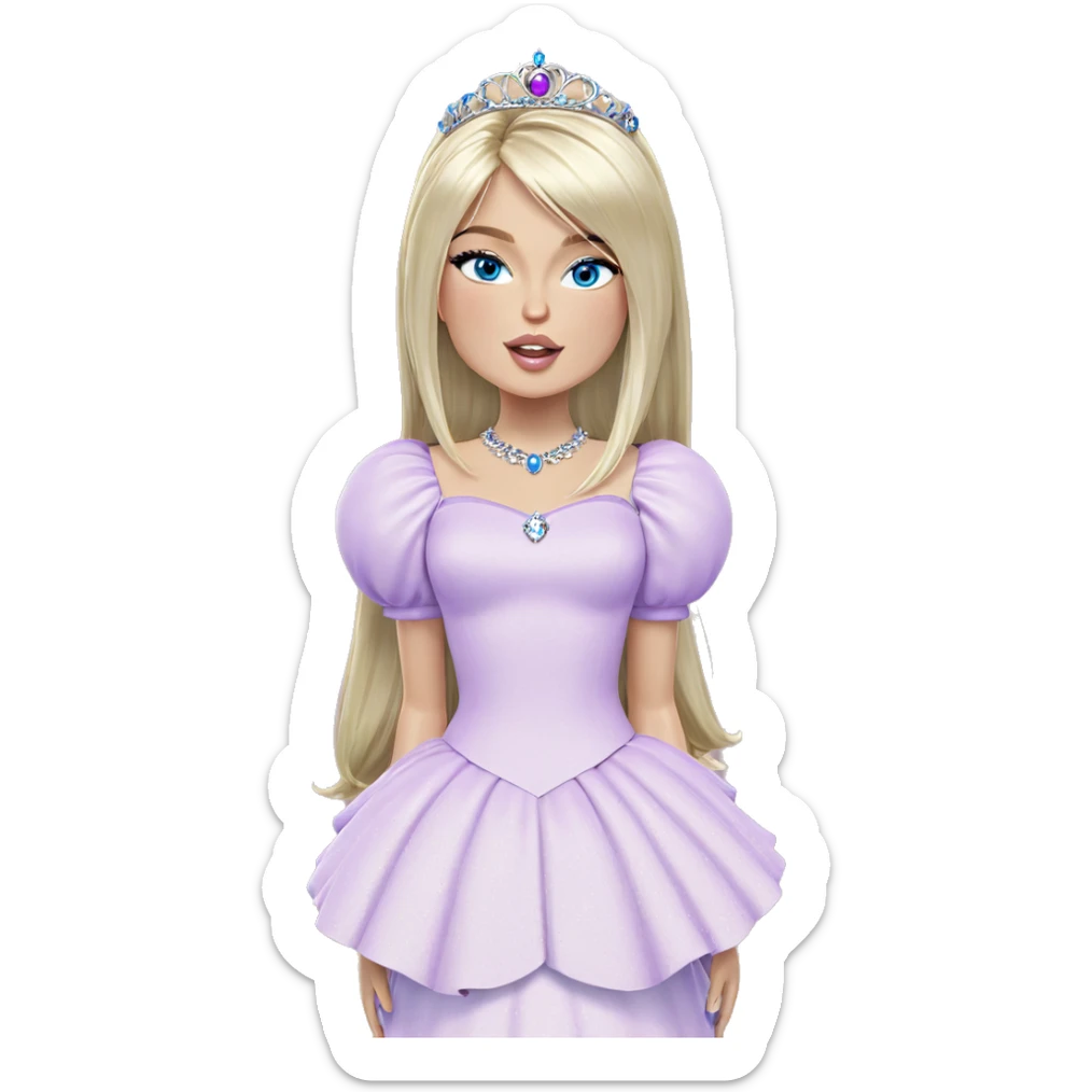 blue eyed princess in tiara sticker