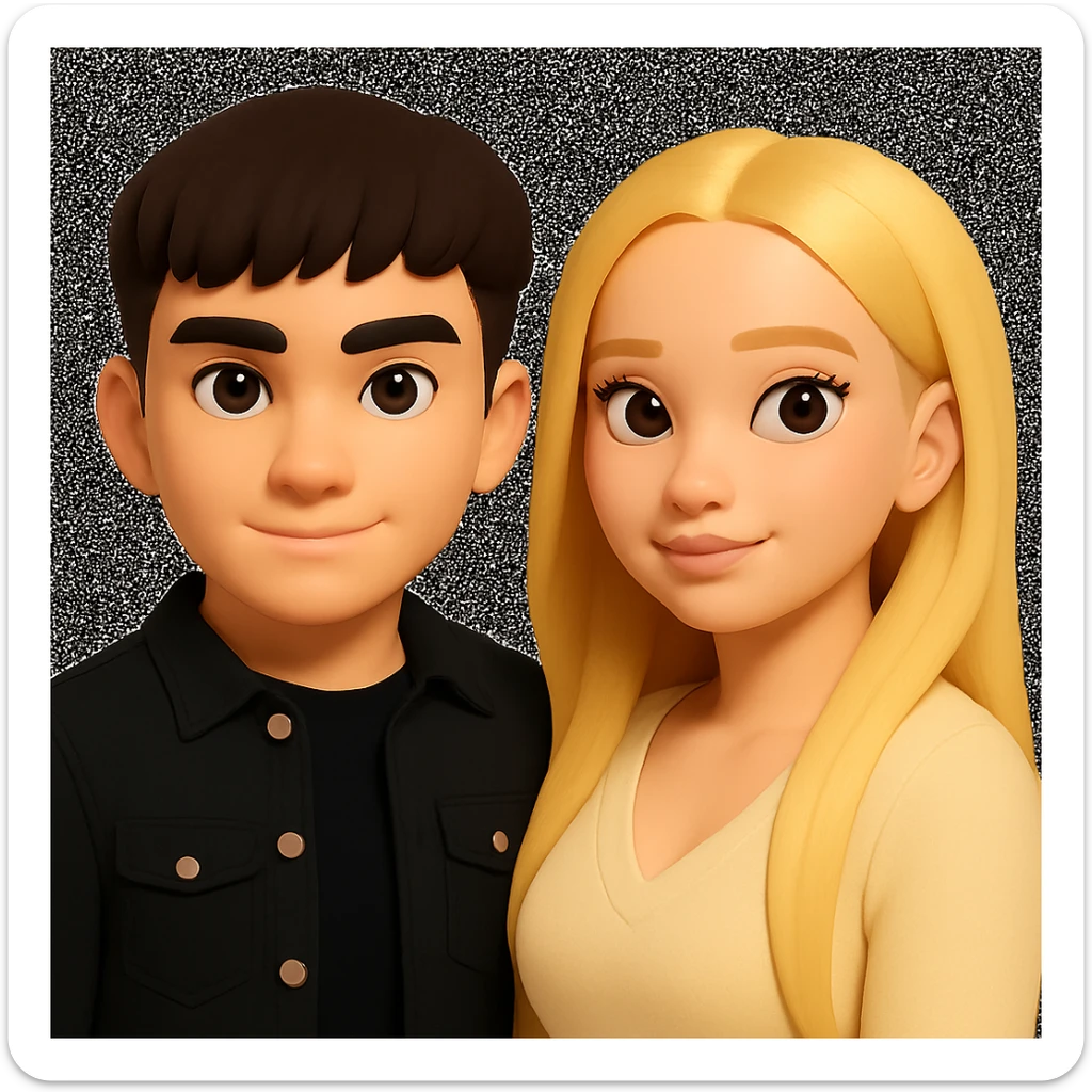 Slightly increase the volume of the upper body of the girl and move her slightly to the right, preserving the style of the image. sticker