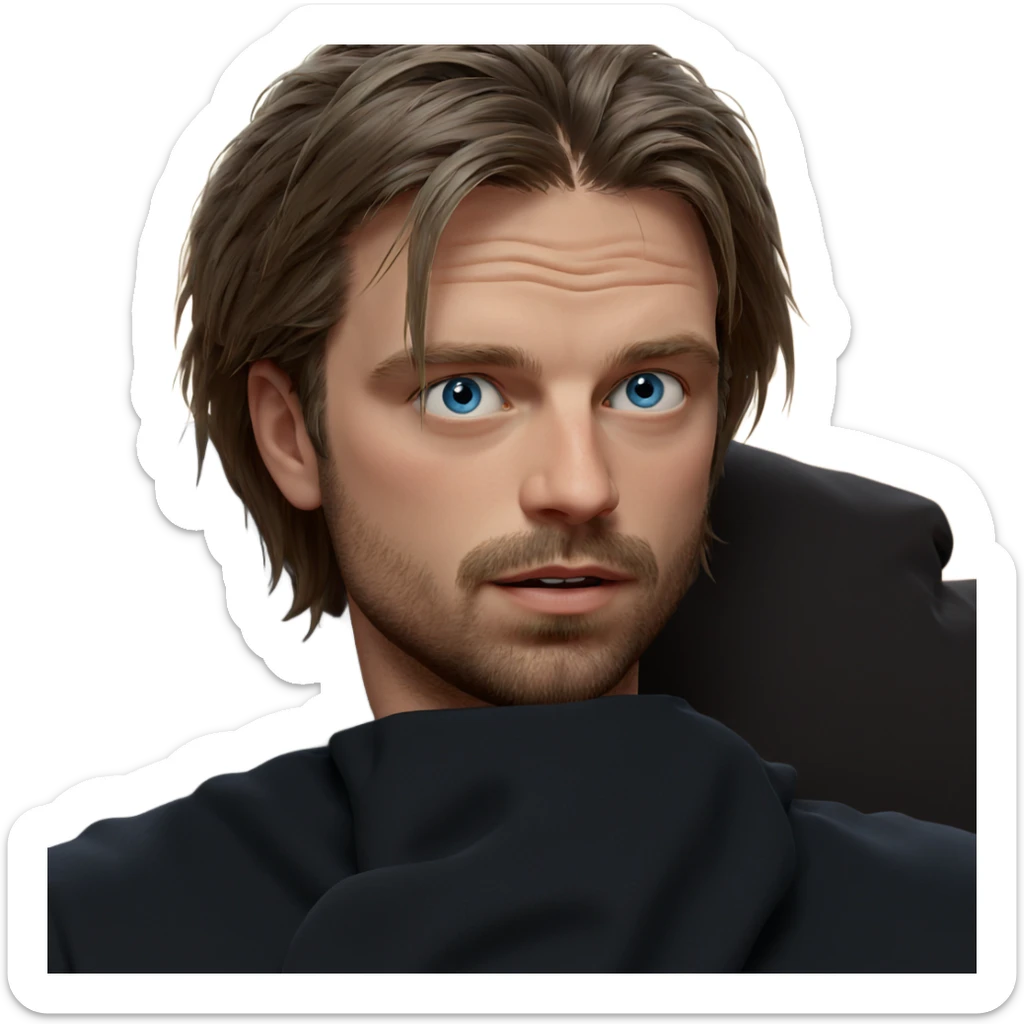 blue eyed boy with beard sticker