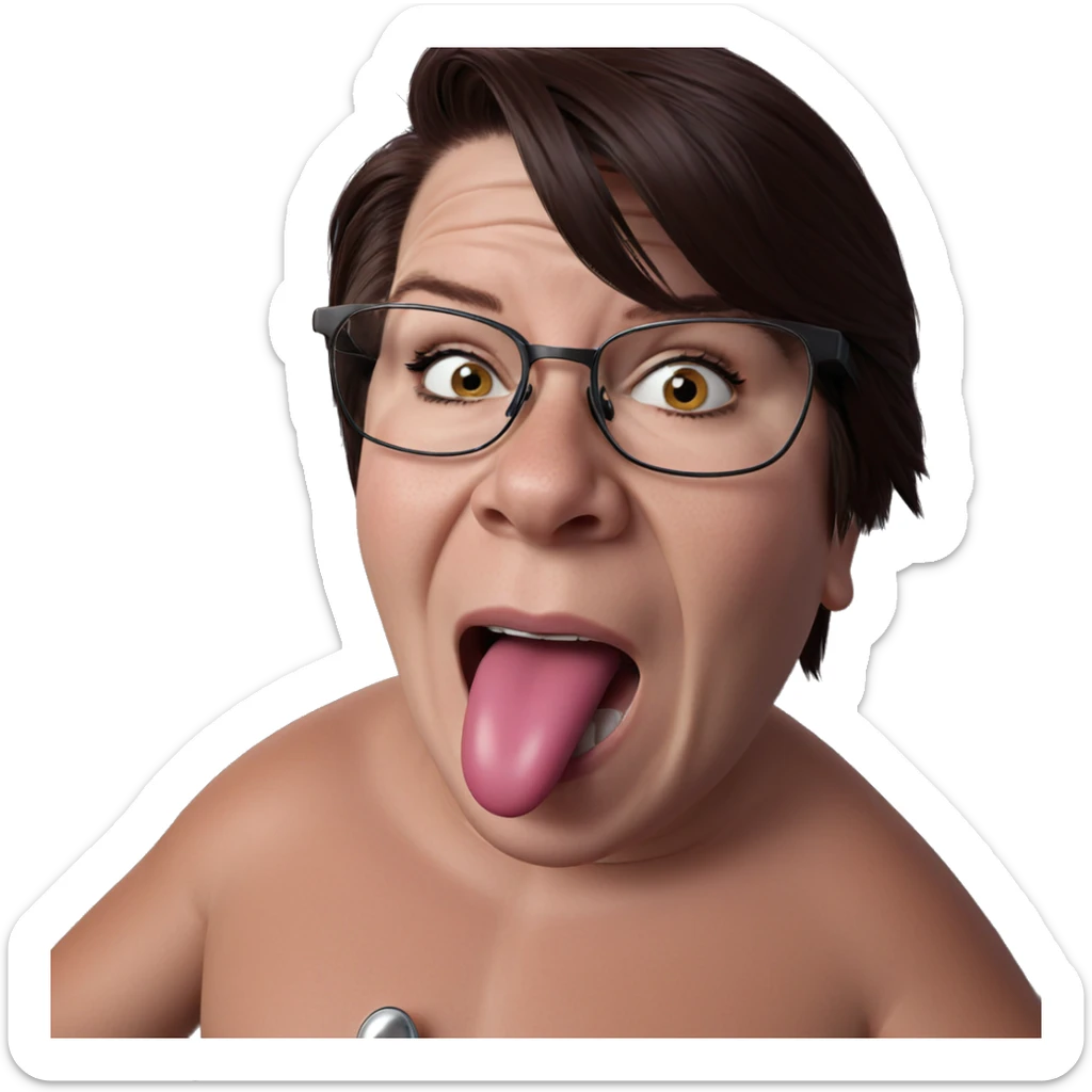 boy with tongue piercing sticker