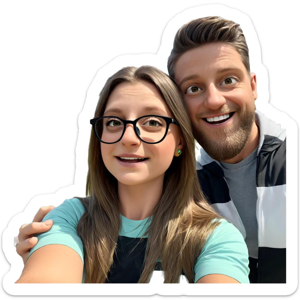 cheerful outdoor selfie moment sticker