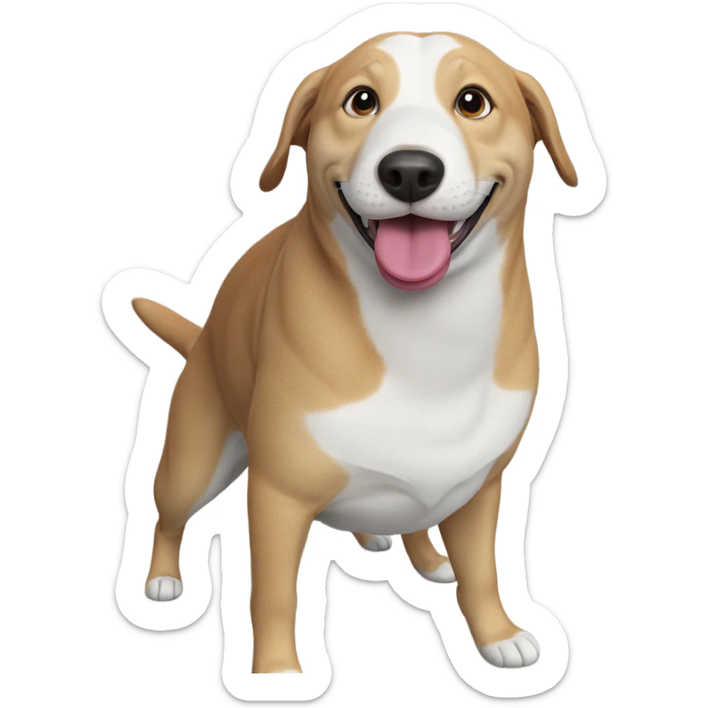playful dog with tongue out sticker