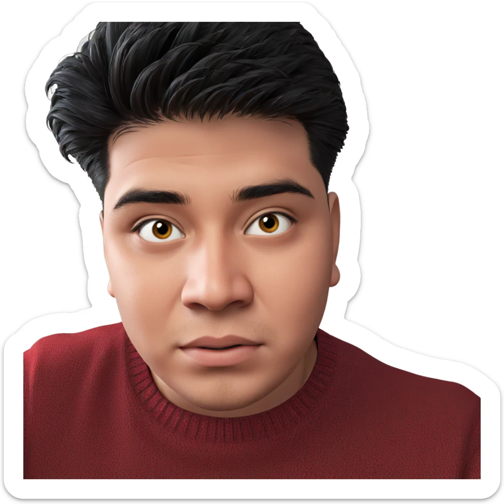 boy in red sweater portrait sticker