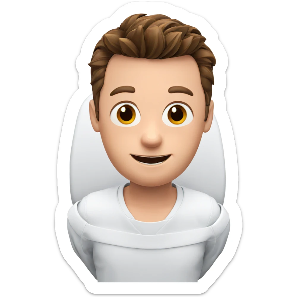 smiling boy with brown hair sticker