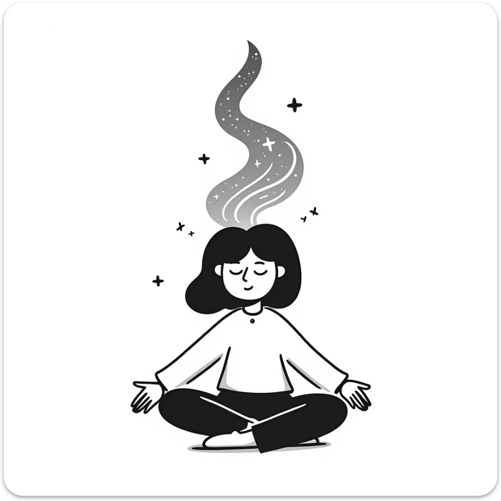 Person meditating with their spirit rising and merging with cosmic energy, spiritual ascension sticker