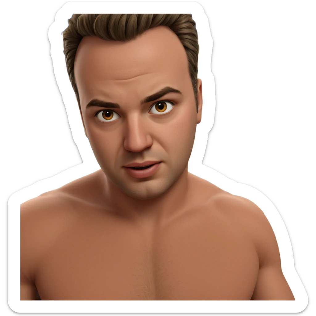 realistic male portrait artwork sticker