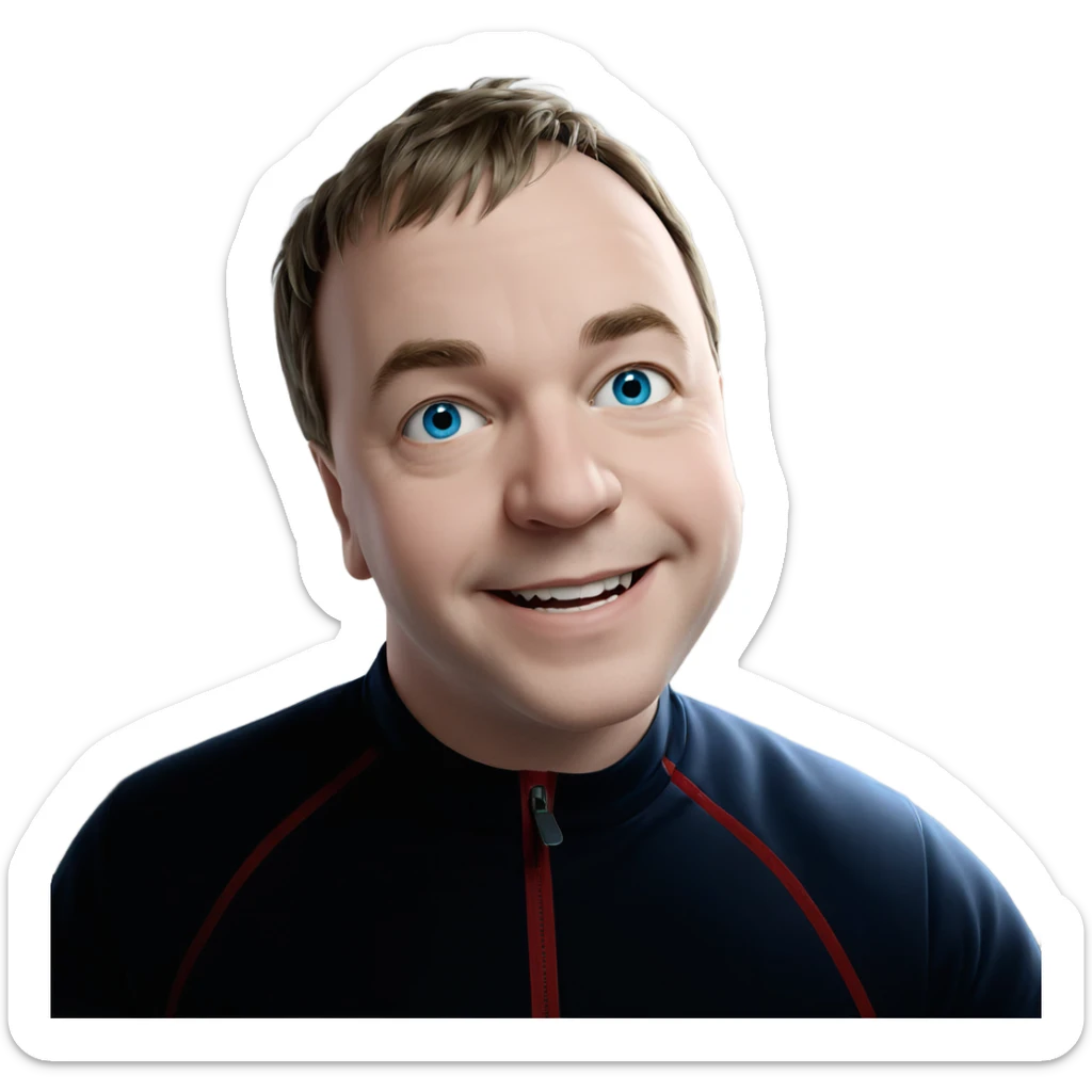 smiling boy with blue eyes sticker