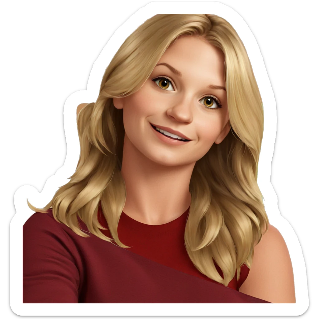 smiling girl with blonde hair sticker