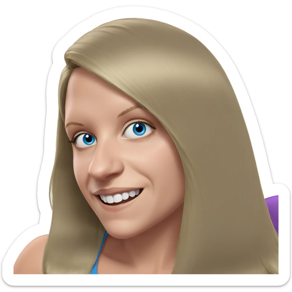 smiling girl with blue eyes sticker