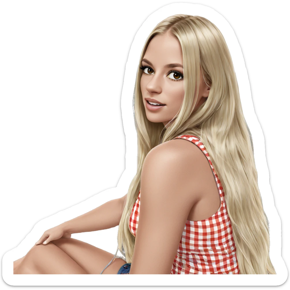 blonde girl outdoors looking up sticker