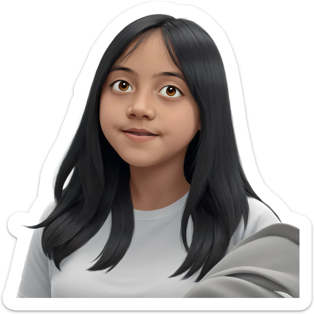 girl in white shirt indoors sticker