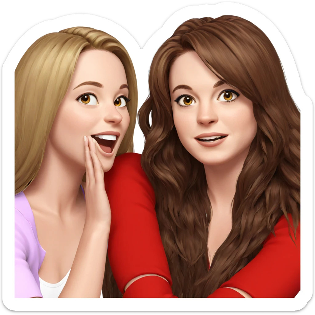 smiling girls with long hair sticker