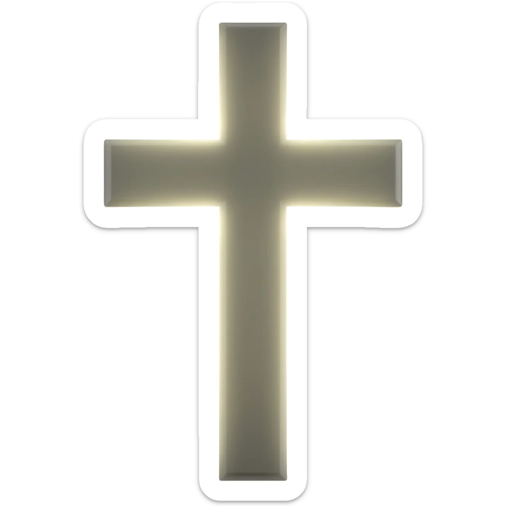 Cross with light sticker