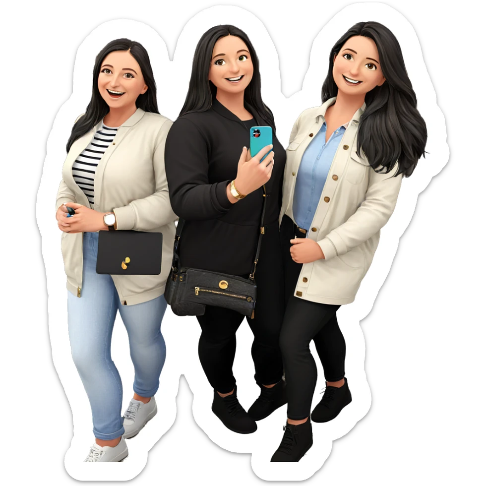 friends enjoying a sunny day sticker