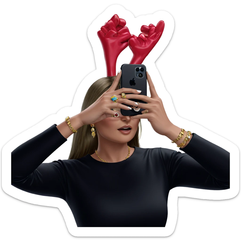 girl with jewelry and phone sticker