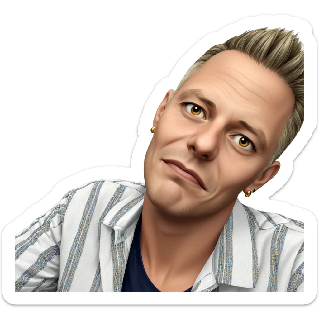 striped shirt and earrings look sticker