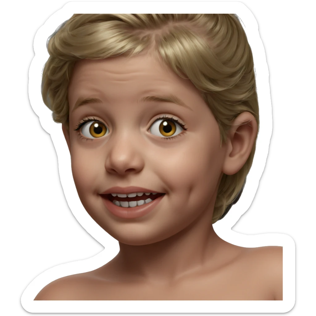 smiling blonde girl portrait sticker