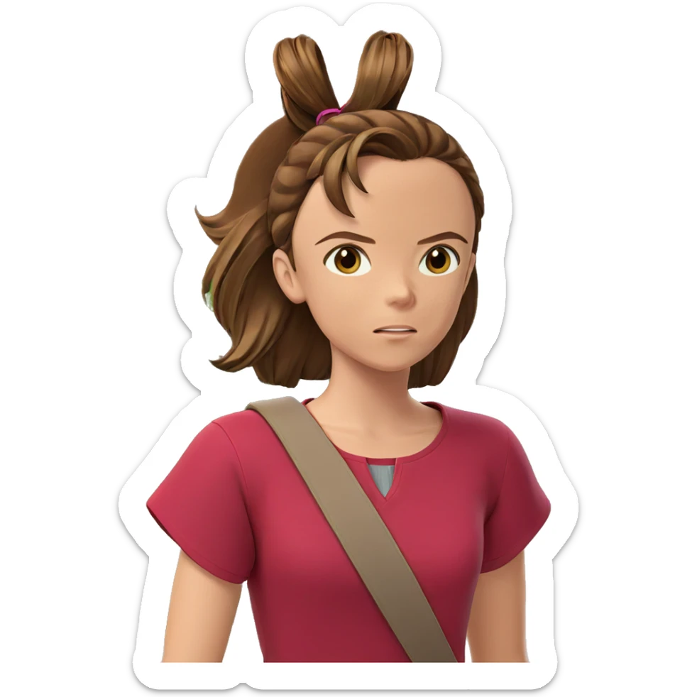 girl with brown hair sticker