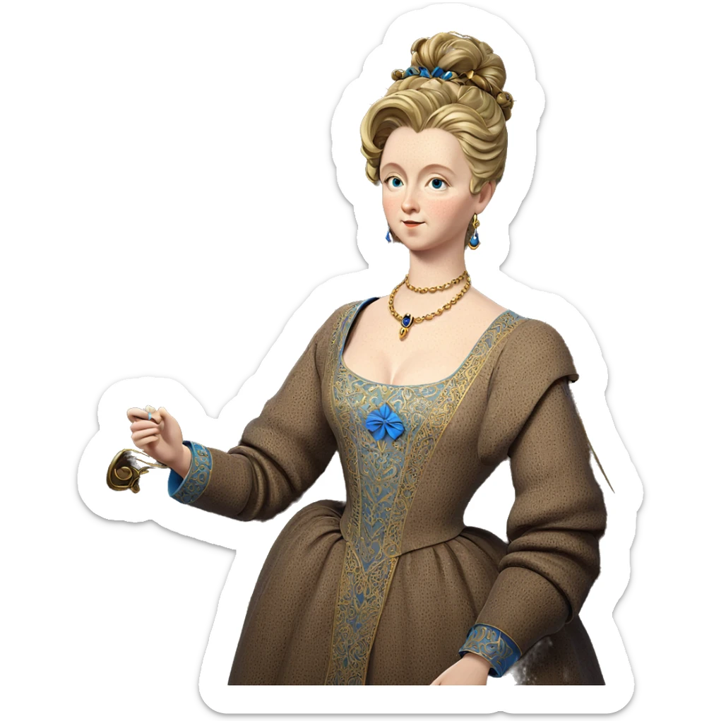 elegant girl in blue dress sticker