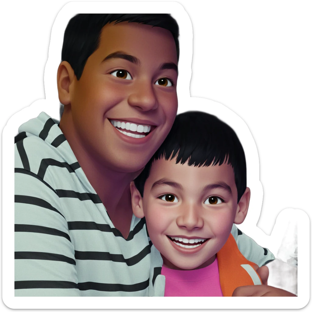 boys sharing joyful smiles sticker
