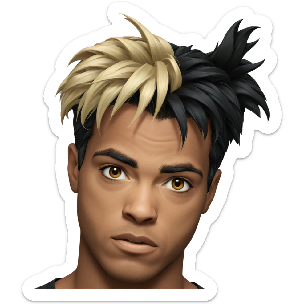 blonde and dark-haired portrait sticker