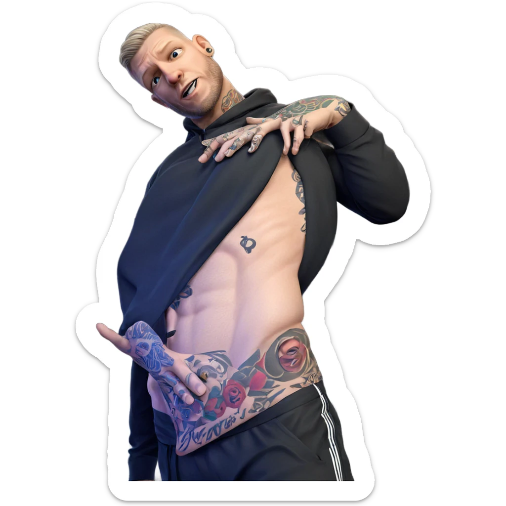 male portrait with tattoos sticker