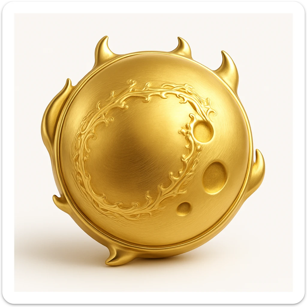 Enhance the sunspots to be more prominent on the orange golden ball of burning light emoji. Keep the swirling gases, bright granules, radiant fiery appearance. The emoji should be simple, round, with no face or text. sticker