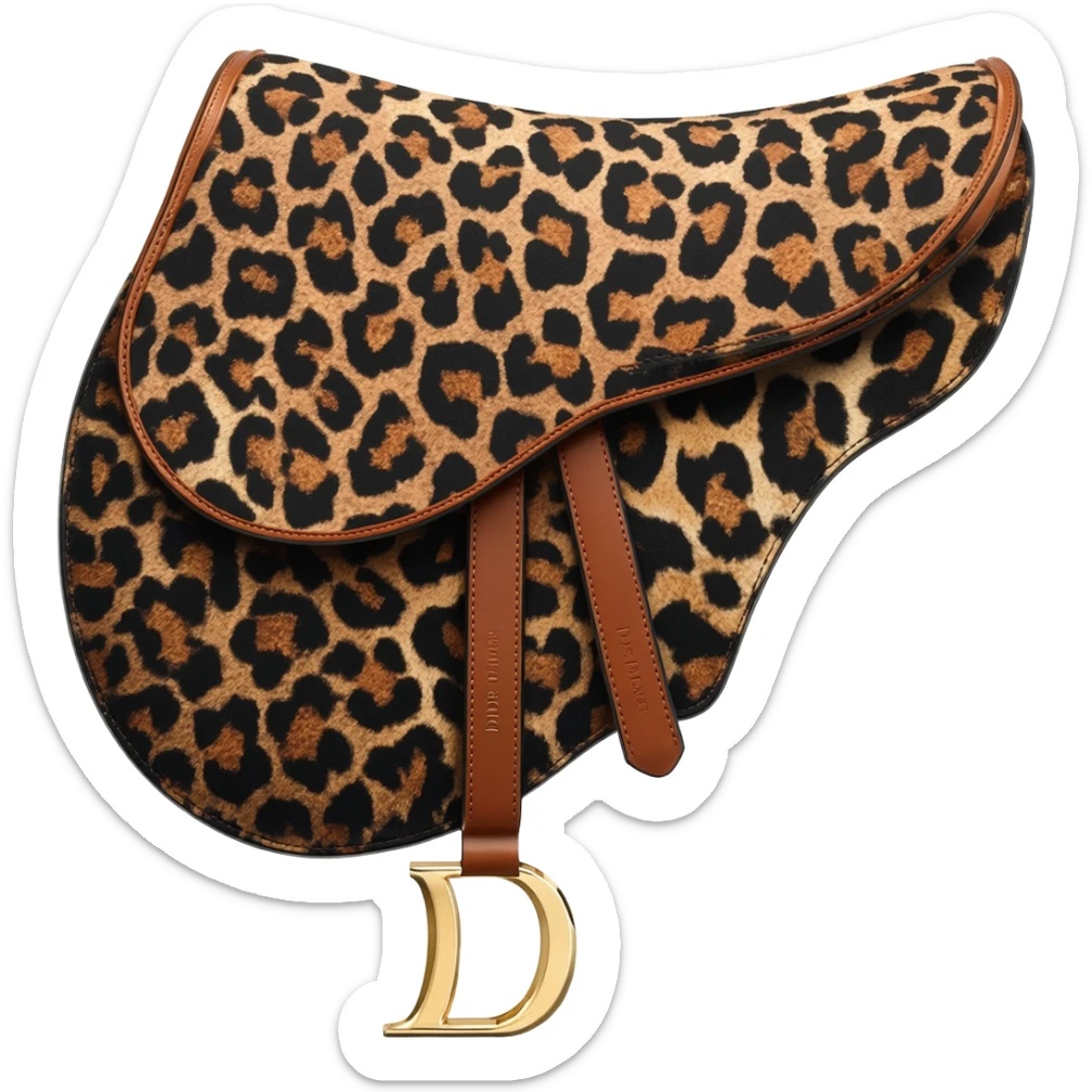 dior keopard design saddle bag sticker