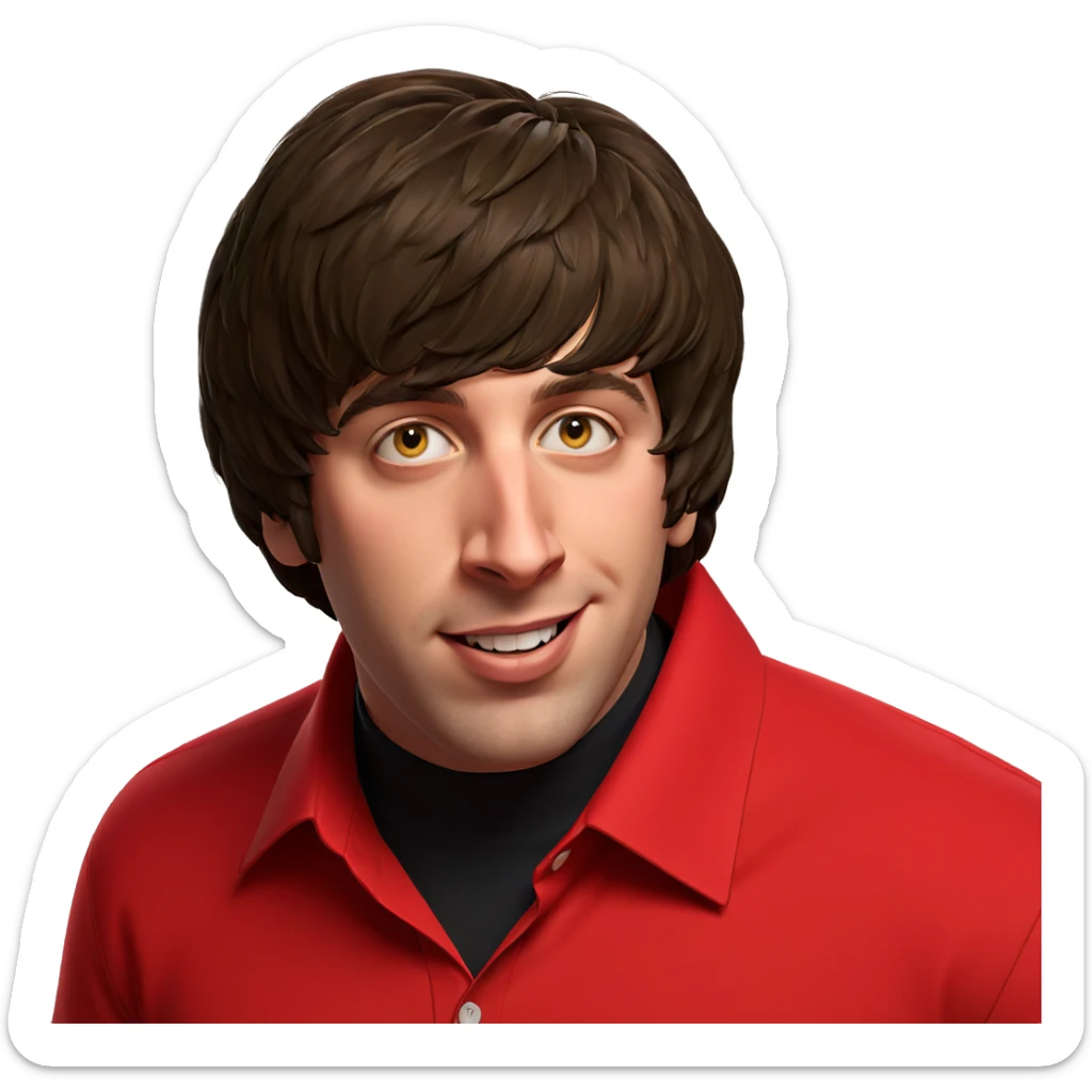 happy boy in red shirt sticker