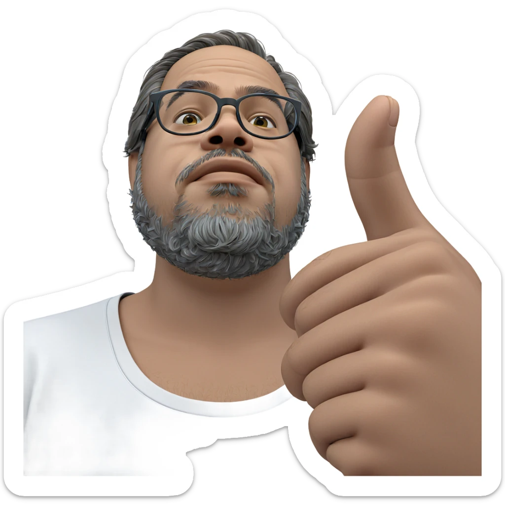 thoughtful boy in glasses sticker