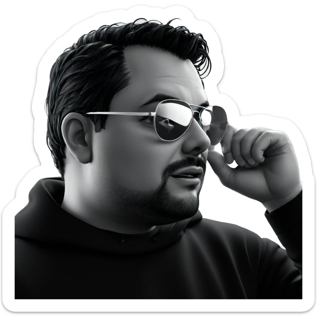 monochrome portrait of a man sticker