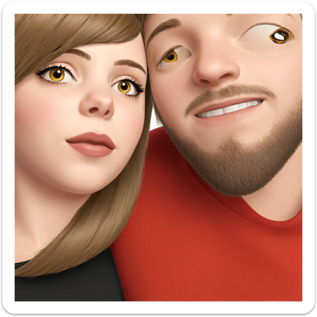 girl and boy portrait together sticker