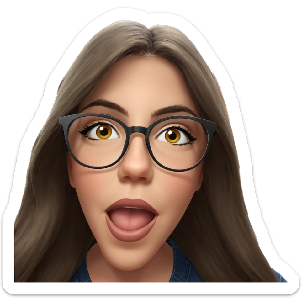 girl with glasses at bar sticker