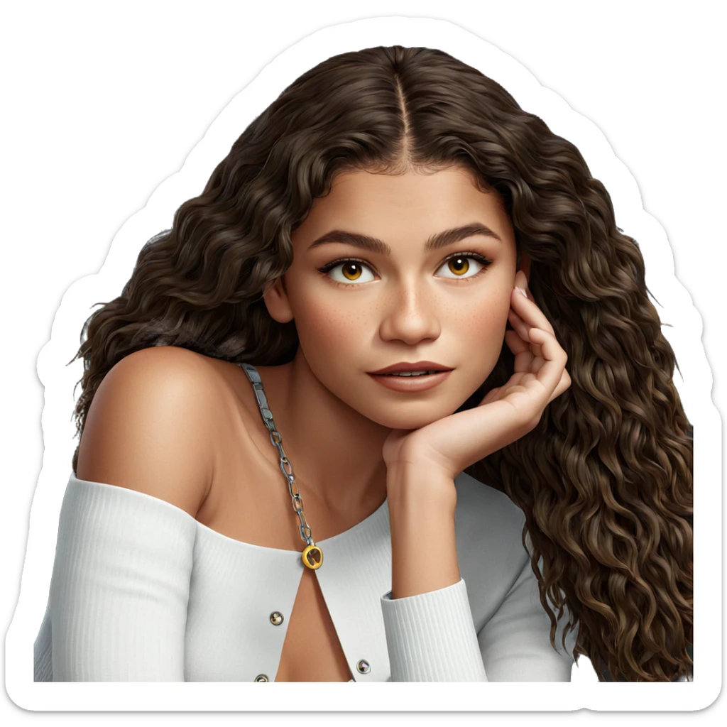 realistic portrait of girl sticker