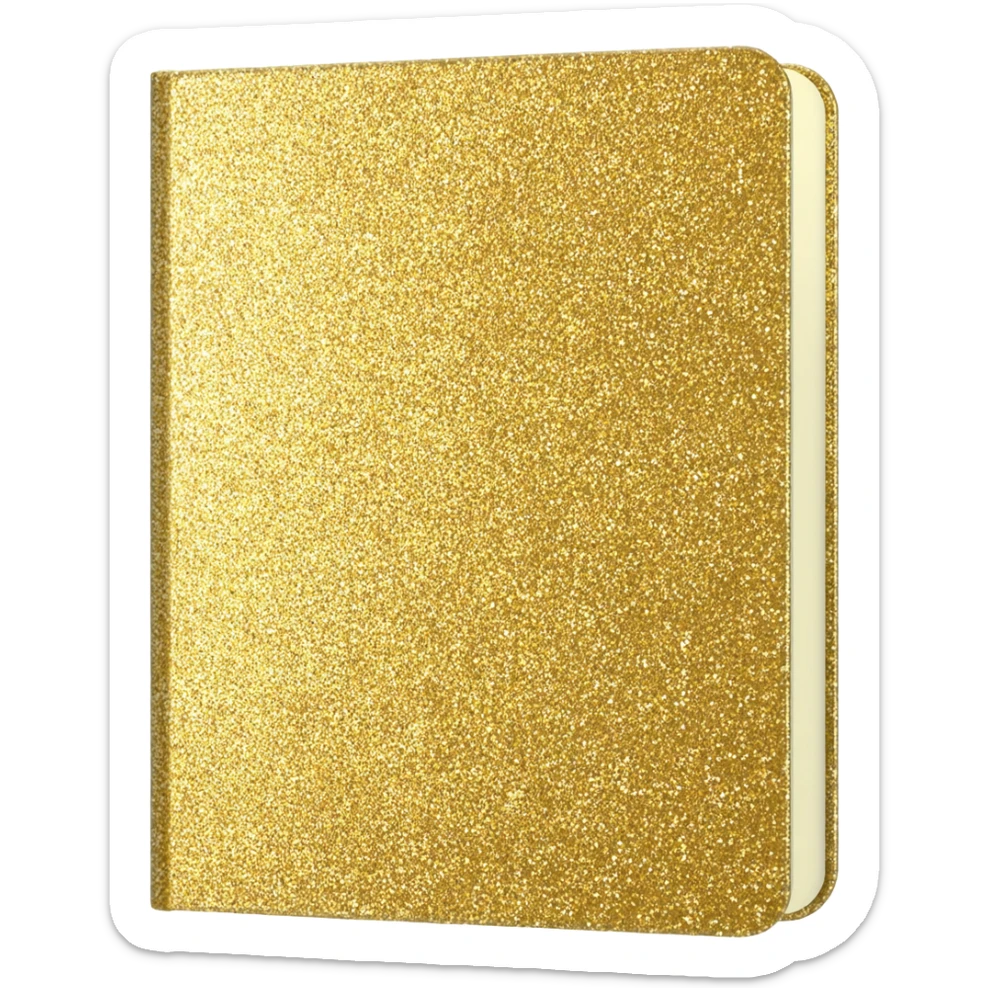 glittery notebook sticker