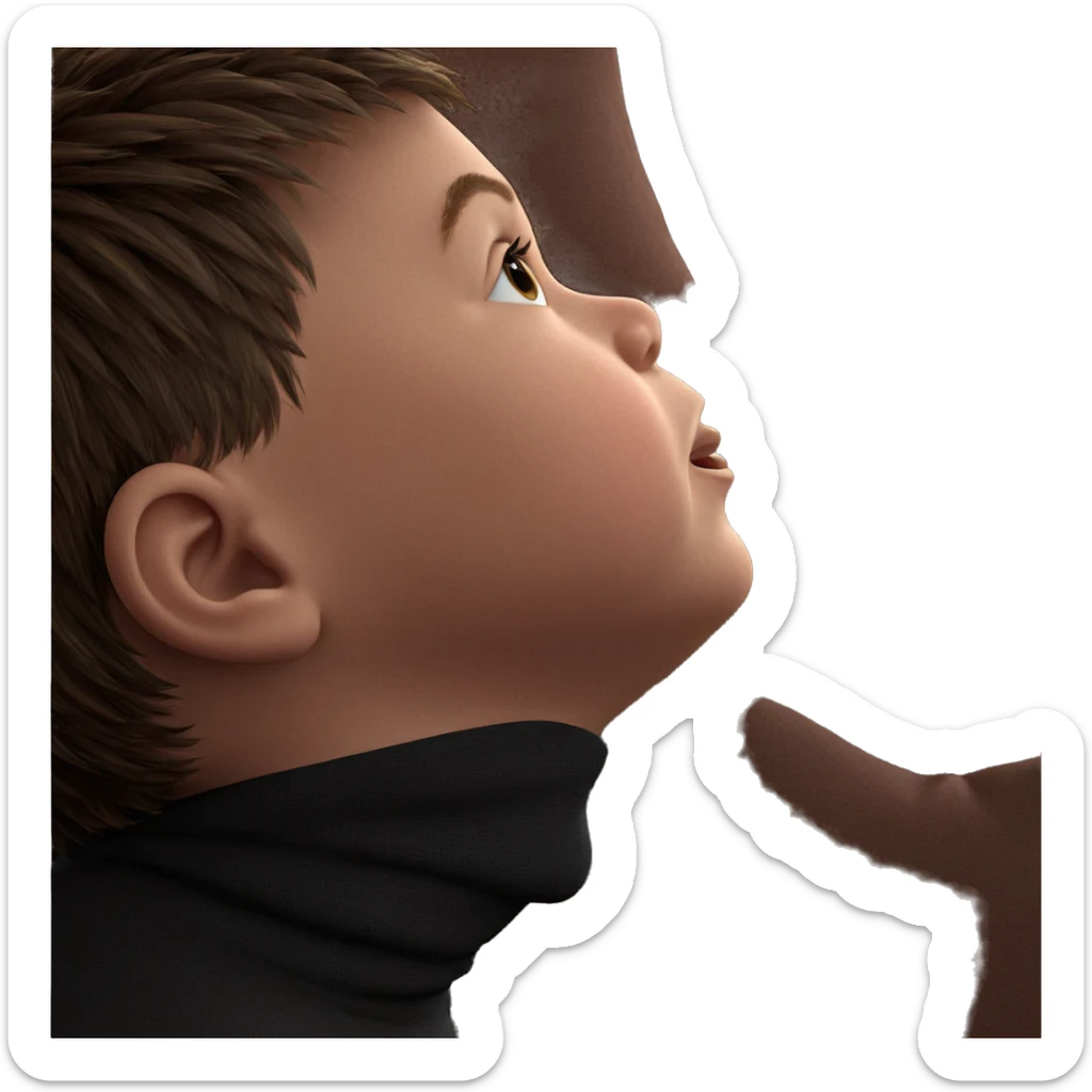 realistic male profile portrait sticker