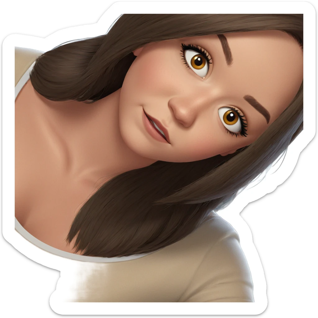 realistic portrait of girl sticker