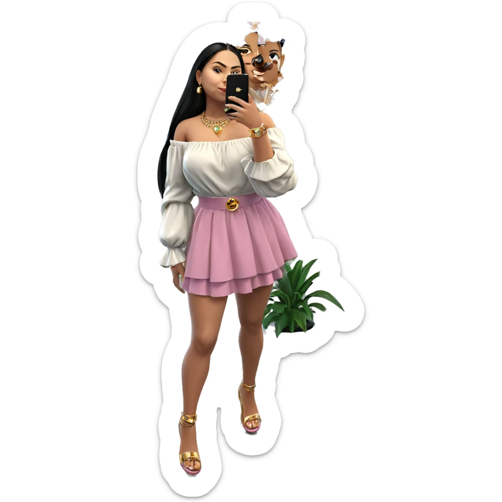 girl with jewelry and phone sticker