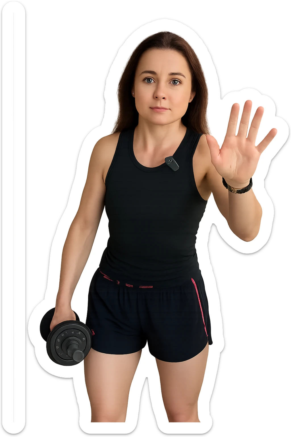 Allenamento ad alta intensità donna mentre fa pesi sticker