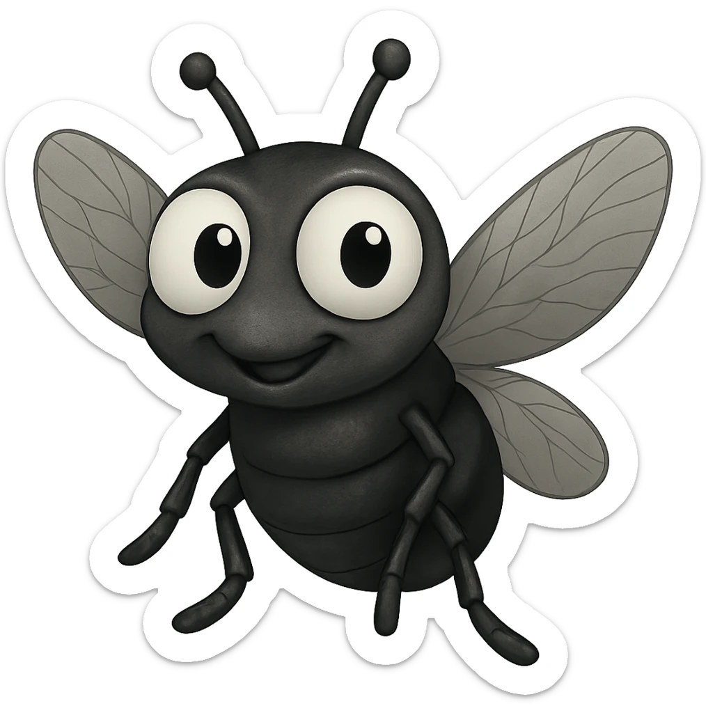 can you change its colors to look more like a real fly. leave the eyeballs white. trasparent background sticker