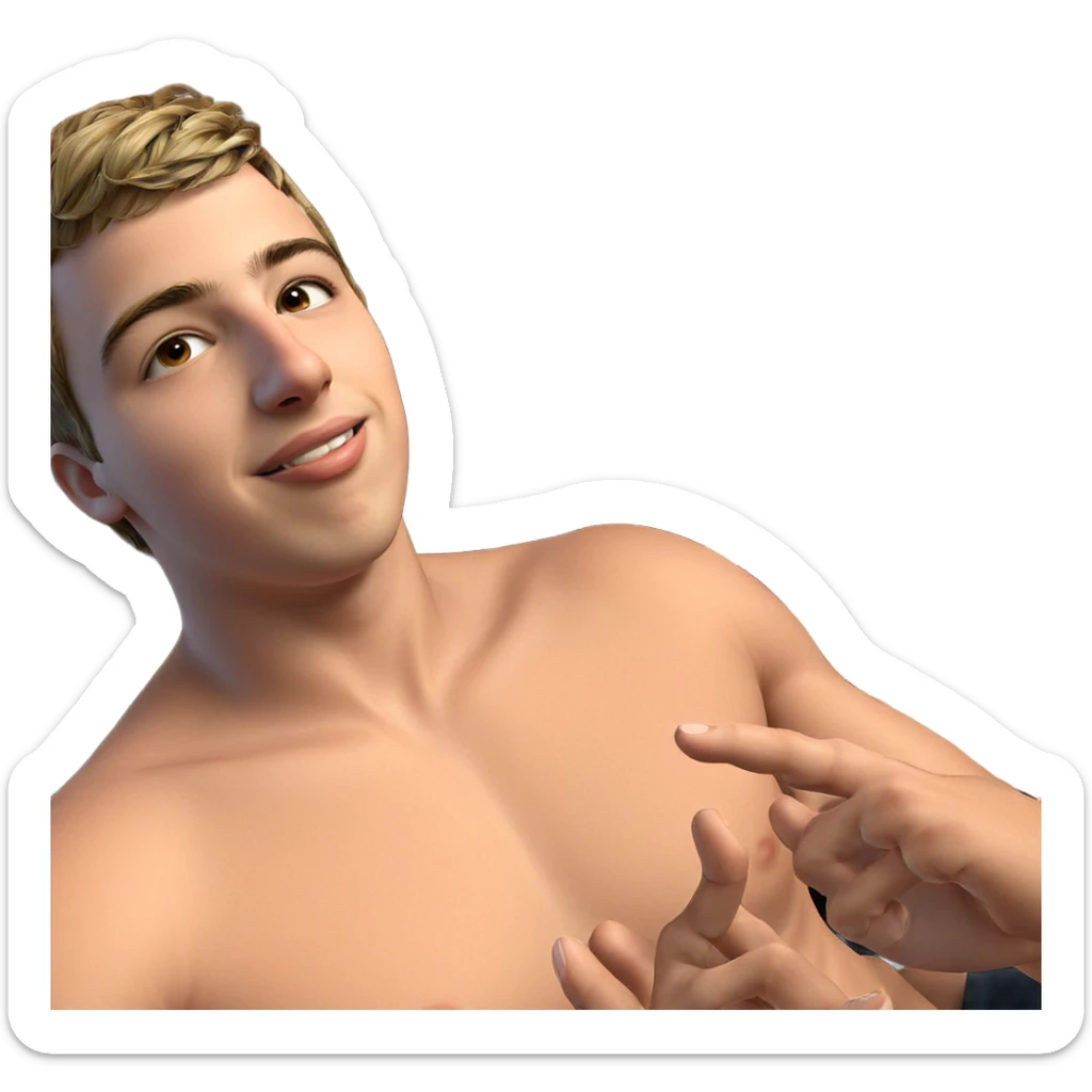 smiling boy with short hair sticker