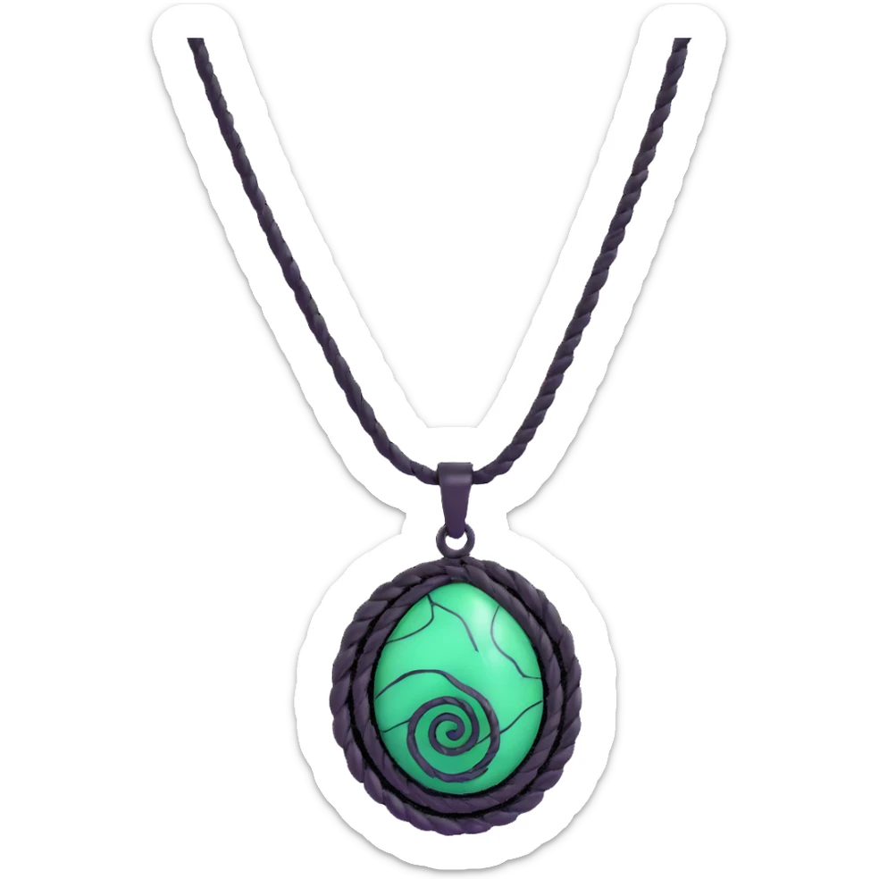 Moana's necklace with heart of Te Fiti green spiral stone sticker