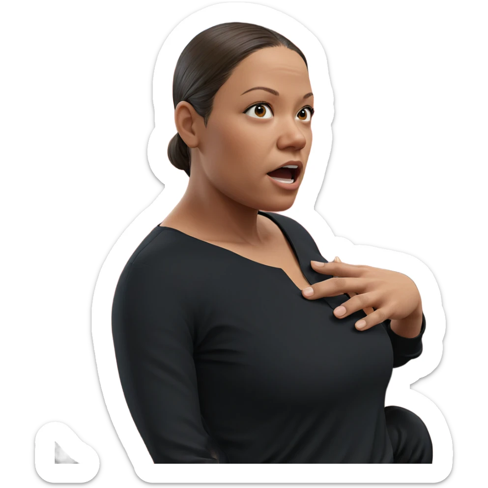 girl in black shirt sticker