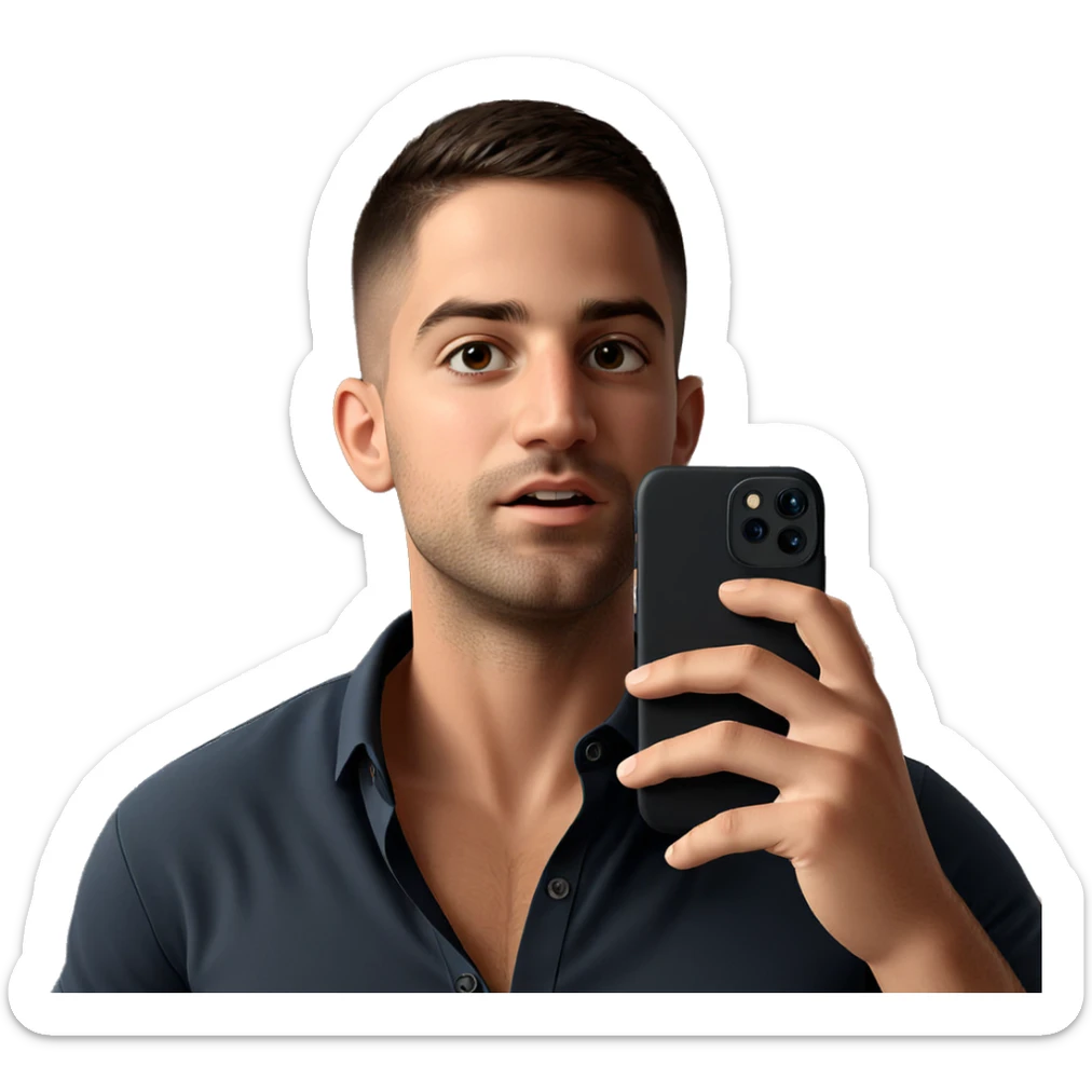 selfie of a boy indoors sticker