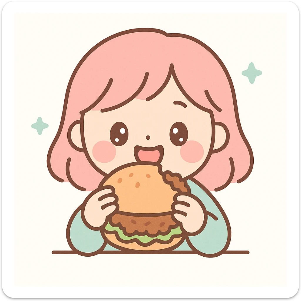 person eating sloppy joe sticker