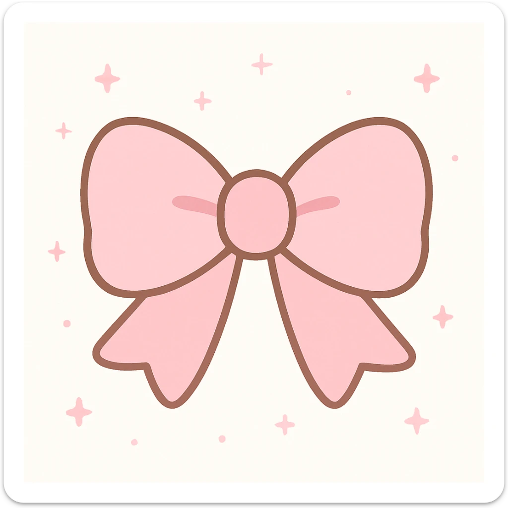 aesthetic pink bow, cute and trendy, soft pink, minimal details sticker