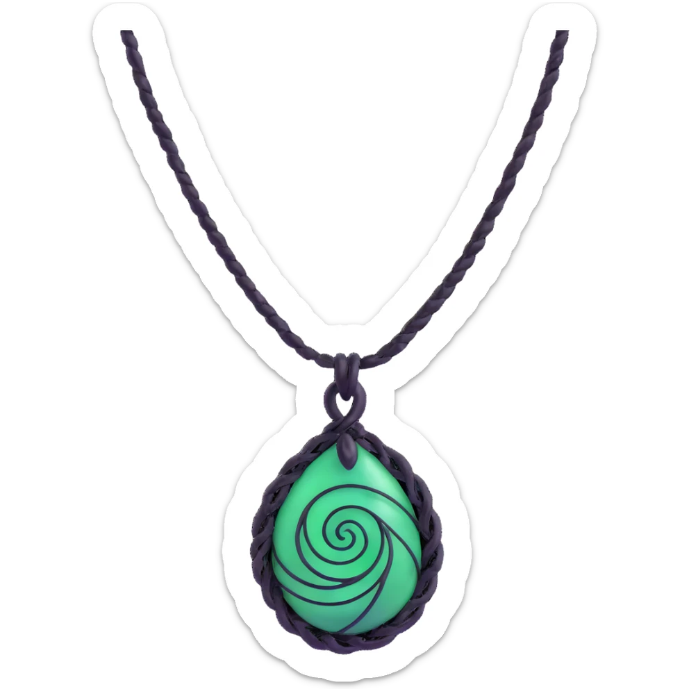 Moana's necklace with heart of Te Fiti green spiral stone sticker
