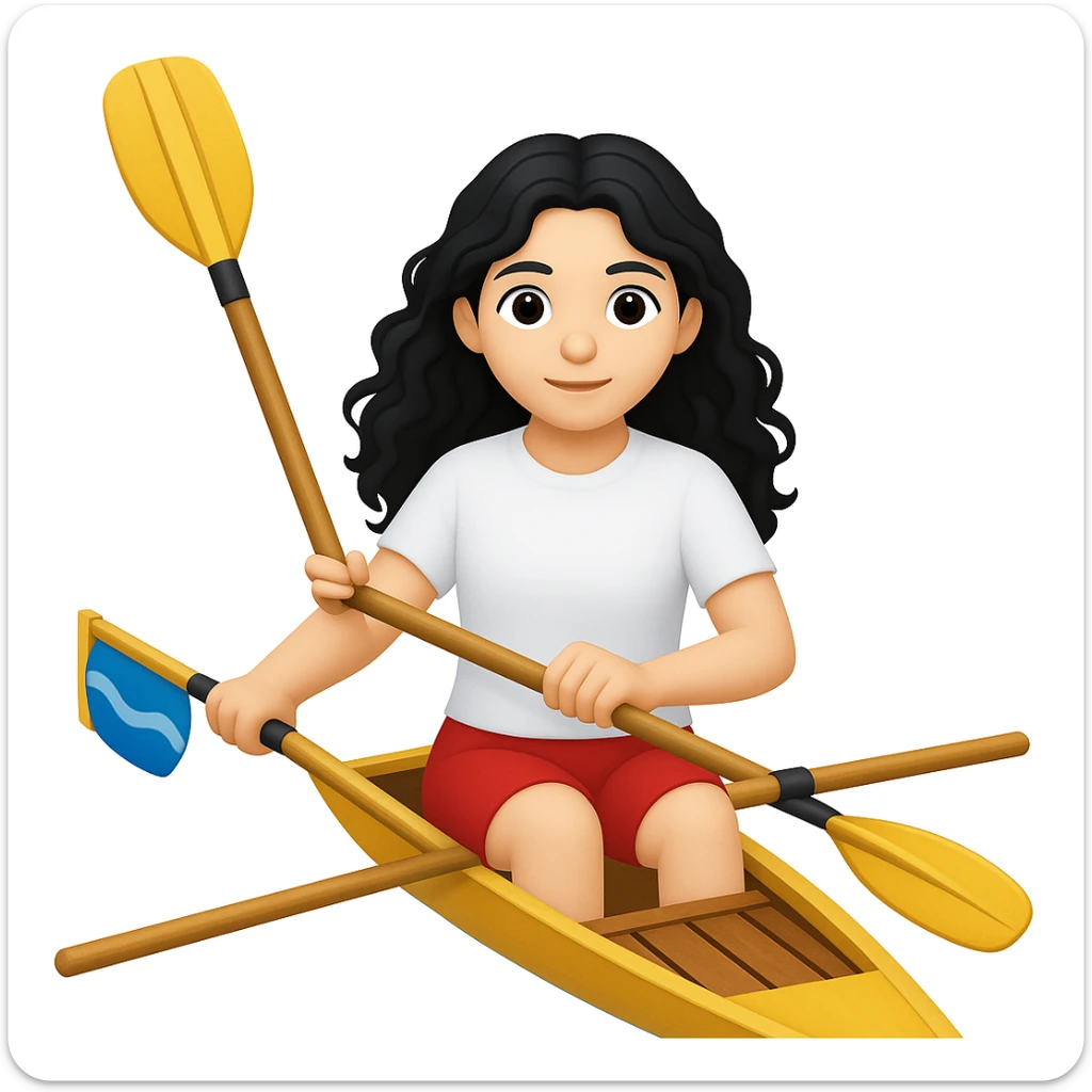 Make the girl's outfit red shorts and a white short-sleeved t-shirt in the style of apple style emojis sticker